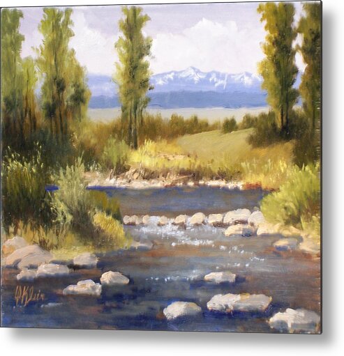 Landscape Metal Print featuring the painting Moyie River by Dalas Klein