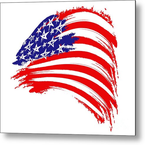 American Flag Metal Print featuring the digital art Painted American Flag by Stefano Senise