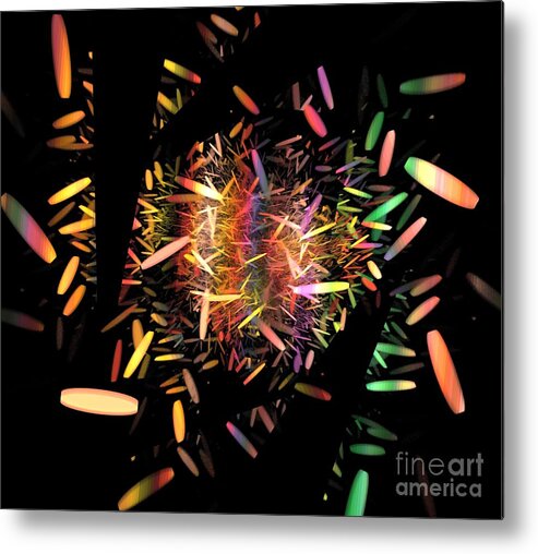  Abstract Metal Print featuring the digital art Pastel Orange Rods by Kim Sy Ok