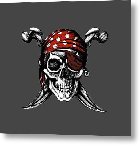 Skull Metal Print featuring the painting Skull 8 T-shirt by Herb Strobino