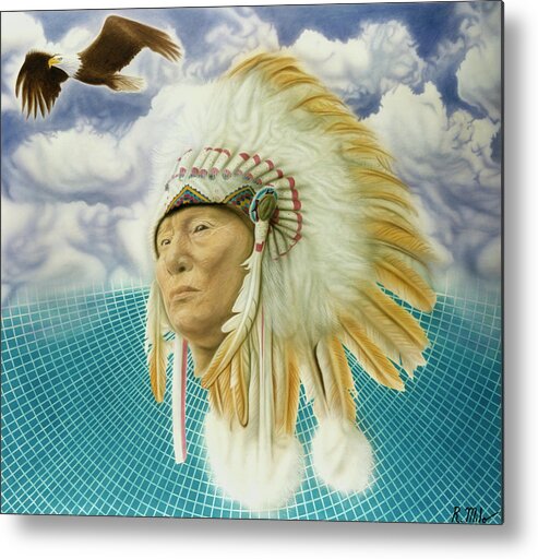 Native American Metal Print featuring the painting Proud As An Eagle by Rich Milo