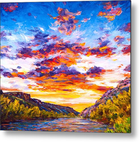 Sunset Metal Print featuring the painting Ravishing River by Steven Boone