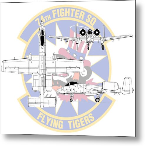 Republic Metal Print featuring the digital art Republic A-10 Thunderbolt II by Arthur Eggers