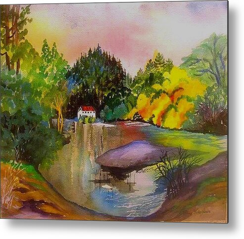 Landscape Russian River Metal Print featuring the painting Russian River Dream by Esther Woods