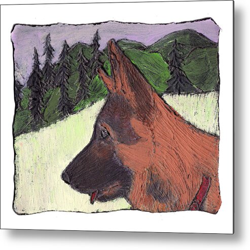 Dog Metal Print featuring the painting Sarge by Wayne Potrafka