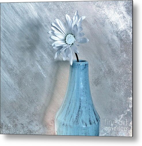 Photo Metal Print featuring the photograph Silver Daisy Whimsical Flower by Marsha Heiken