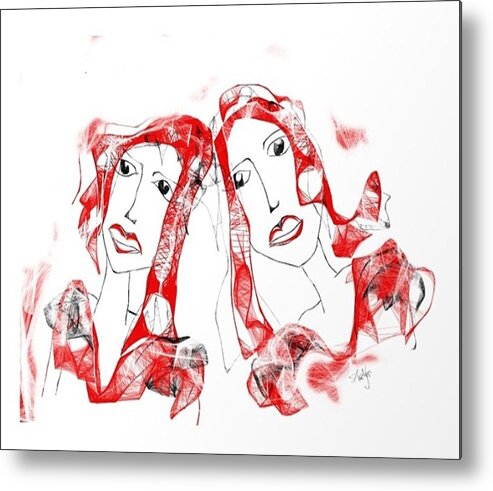 Sisters Metal Print featuring the digital art Sisters by Sladjana Lazarevic