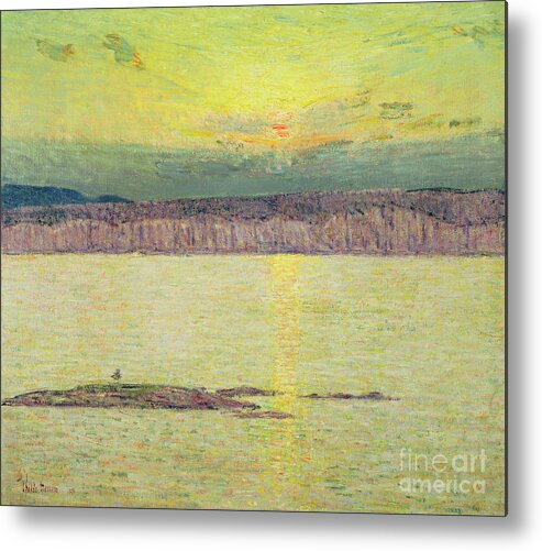 Sunset Ironbound Metal Print featuring the painting Sunset by Childe Hassam