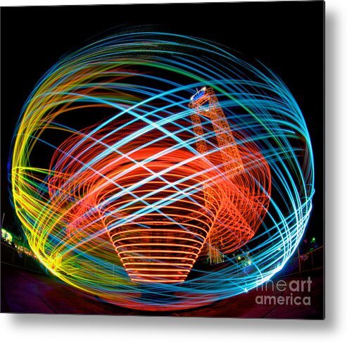 Long Exposure Metal Print featuring the photograph The Apollo at Dorney Park by Mark Miller