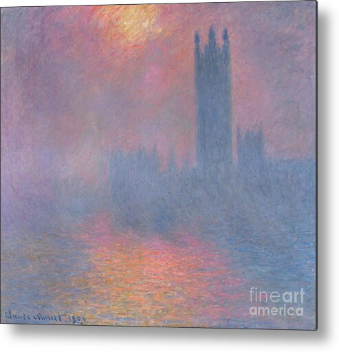 Claude Monet Metal Print featuring the painting The Houses of Parliament London by Claude Monet