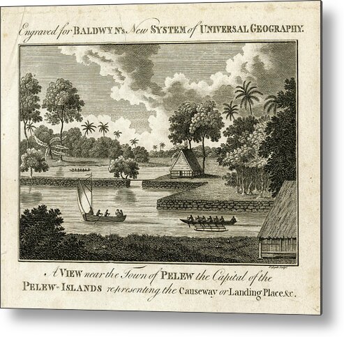 Palau Metal Print featuring the drawing The Landing Place at Palau by Thomas Walsh