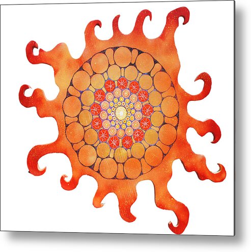 Cut Wood Metal Print featuring the painting The New Sun by Patricia Arroyo