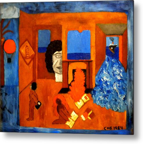 Colette Metal Print featuring the painting Trying to find the way out or is it better to stay  by Colette V Hera Guggenheim
