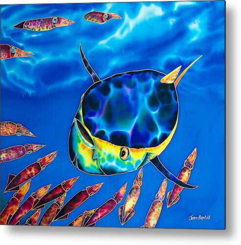 Squid Metal Print featuring the painting Tuna and Squid by Daniel Jean-Baptiste