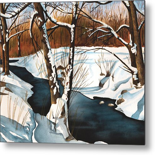 Winter Metal Print featuring the painting Winterscape by Vic Ritchey