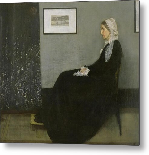 James Abbott Mcneill Whistler Metal Print featuring the painting Arrangement in Grey and Black/ Whistler's Mother, 1871. Oil on canvas. 144,3 x 162,4 cm. #1 by Album