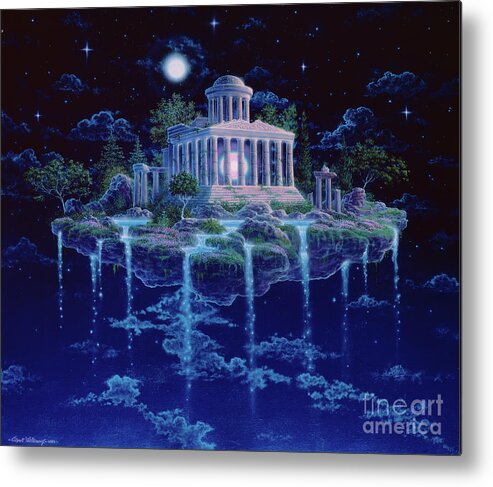 Moon Temple Metal Print featuring the painting Moon Temple by Gilbert Williams