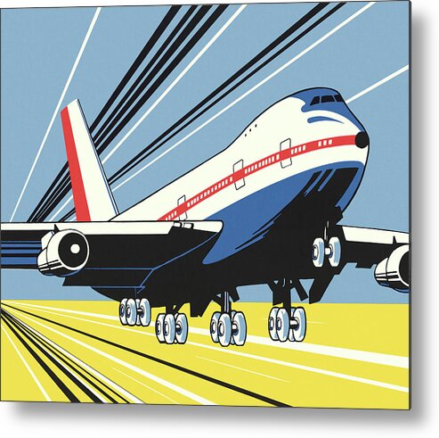Air Travel Metal Print featuring the drawing Large Airplane #4 by CSA Images
