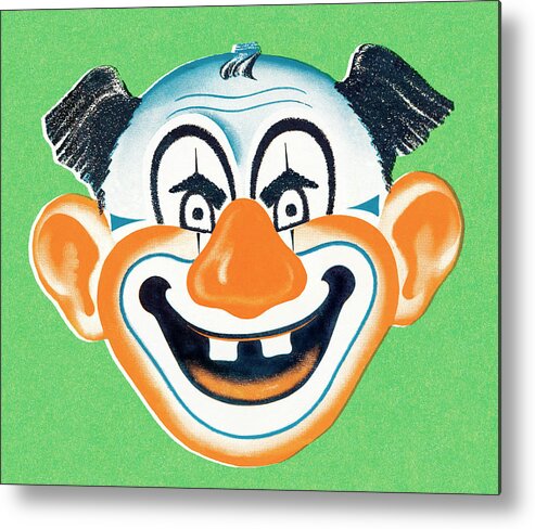 Bald Metal Print featuring the drawing Clown #5 by CSA Images