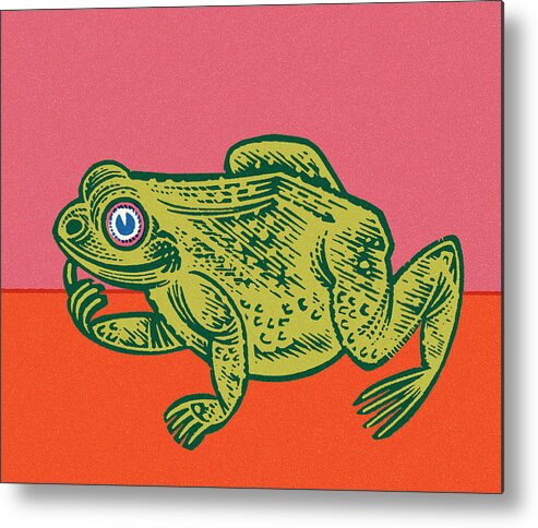 Amphibian Metal Print featuring the drawing Frog #9 by CSA Images
