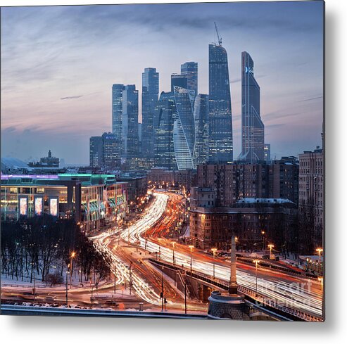 Snow Metal Print featuring the photograph Architectural Diversity In Moscow by Sergey Alimov