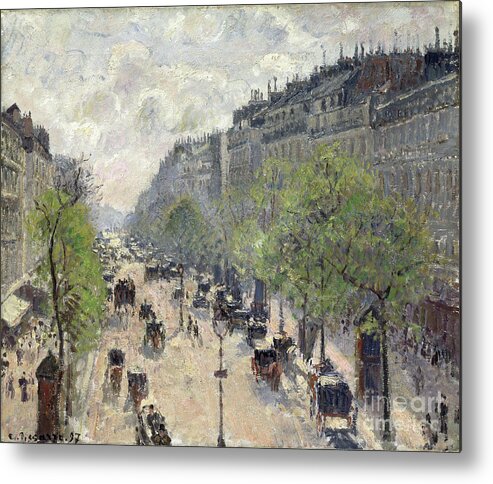 Oil Painting Metal Print featuring the drawing Boulevard Montmartre by Heritage Images