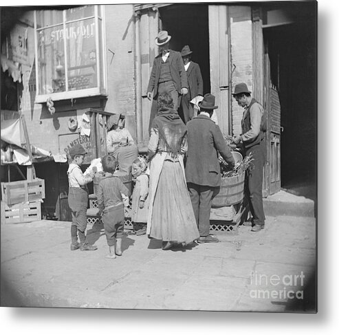 People Metal Print featuring the photograph Customers Shopping by Bettmann