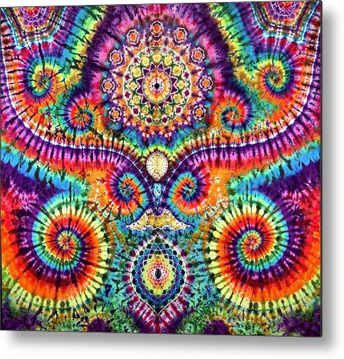 Ice Dyed Tapestries Metal Print featuring the tapestry - textile Going round and round by Rob Norwood