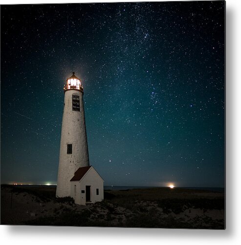 Lighthouse Metal Print featuring the photograph Great Point Light, Midnight by Scott Pilla