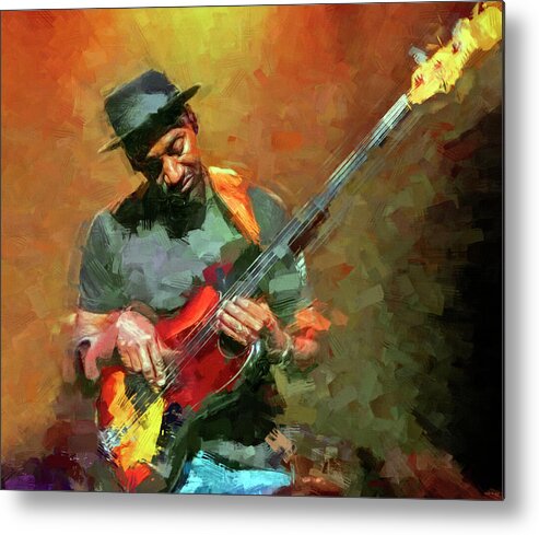 Marcus Miller Metal Print featuring the mixed media Marcus Miller Musician by Mal Bray