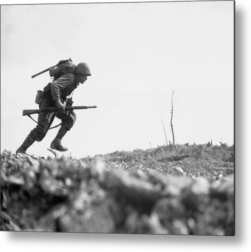 Marine Metal Print featuring the photograph Marine Dash On Okinawa by War Is Hell Store