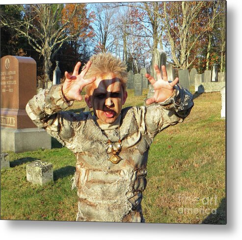 Halloween Metal Print featuring the photograph Mummy Costume 8 by Amy E Fraser