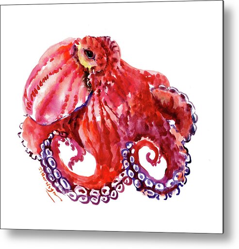 Octopus Metal Print featuring the painting Octopus Artwork by Suren Nersisyan