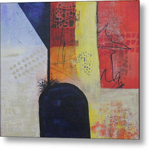 Abstract Metal Print featuring the painting Overflowing by April Burton