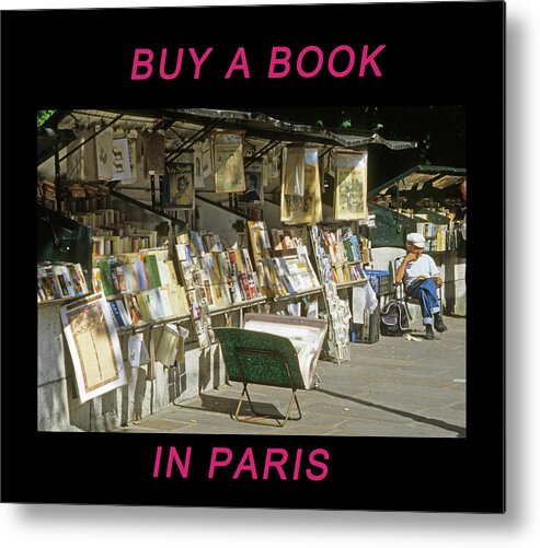 Paris Metal Print featuring the photograph Paris Bookseller by Frank DiMarco