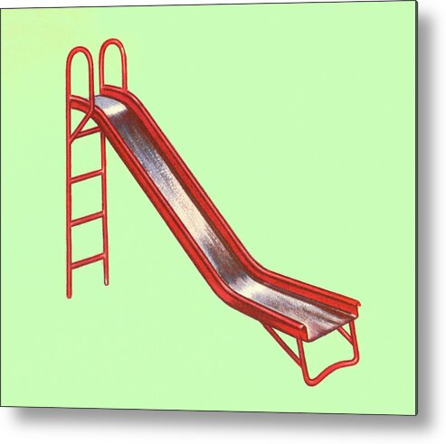 Campy Metal Print featuring the drawing Playground Slide by CSA Images
