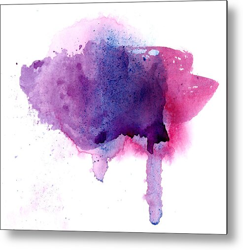 Watercolor Painting Metal Print featuring the photograph Purple And Violet Abstract Painted by Alenchi