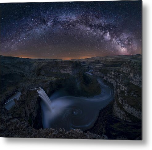 Palouse Metal Print featuring the photograph Starry Night Over Palouse Falls by Lydia Jacobs