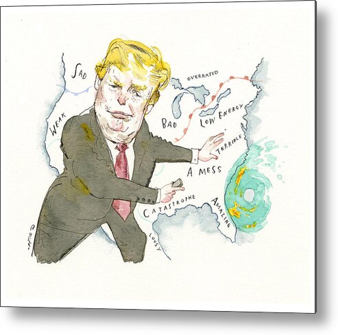 Hurricane Dorian Metal Print featuring the painting The Best Weather Map by Barry Blitt