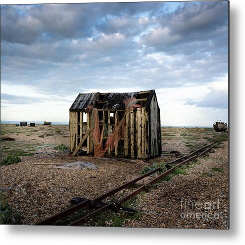 Beach Metal Print featuring the photograph The Net Shack, Dungeness Beach by Perry Rodriguez