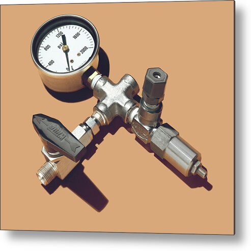 Antiseptic Metal Print featuring the drawing Valve Gauge by CSA Images