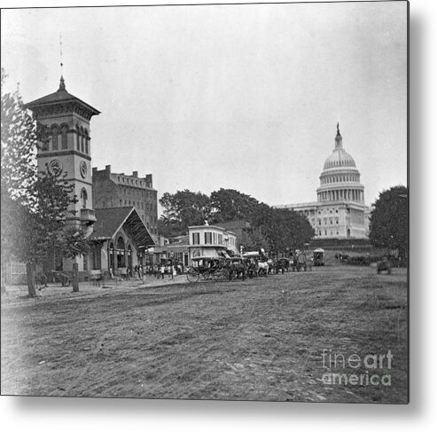 People Metal Print featuring the photograph View Of Washington Depot Of Railroad by Bettmann