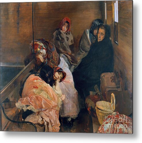 Oil Painting Metal Print featuring the drawing White Slave Trade. Artist Sorolla Y by Heritage Images