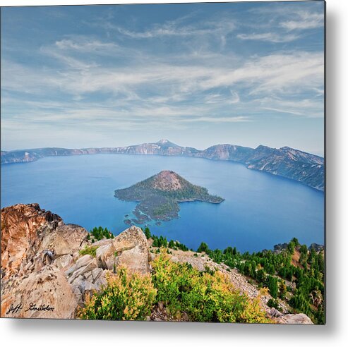 Aerial View Metal Print featuring the photograph Crater Lake in the Evening by Jeff Goulden