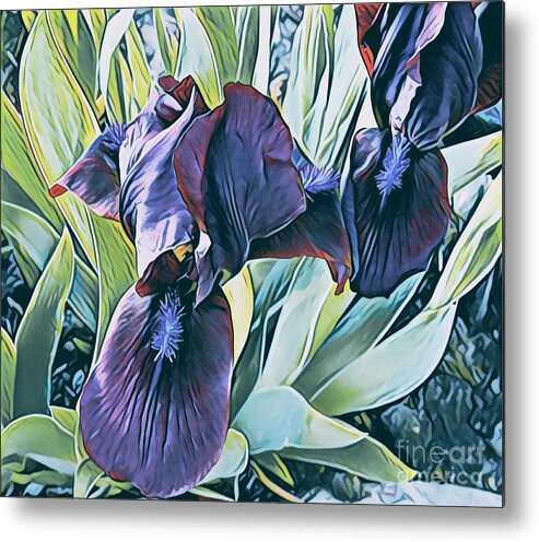 Flowers Metal Print featuring the painting Iris #3 by Marilyn Smith