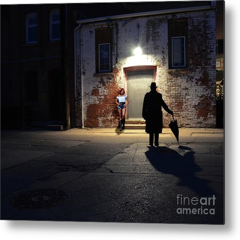 Film Noir Metal Print featuring the photograph Night Moves #3 by Bob Christopher
