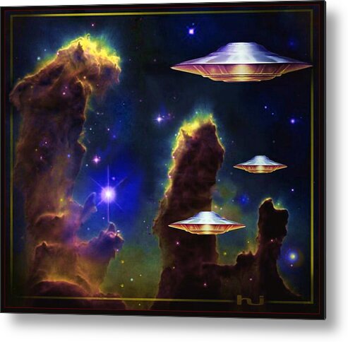 Eagle Nebula Metal Print featuring the mixed media The Eagle Nebula #1 by Hartmut Jager