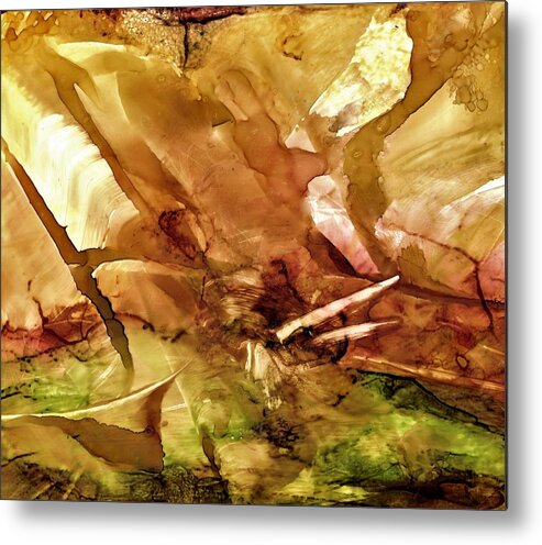 Alcohol Ink Metal Print featuring the painting A little break in my day by Angela Marinari