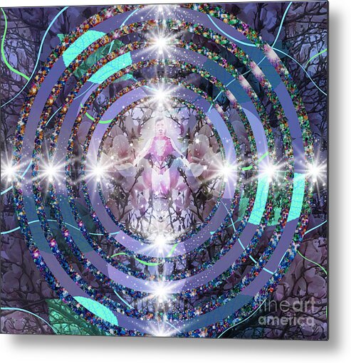 Blue Metal Print featuring the digital art As One by Diamante Lavendar