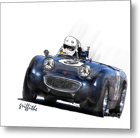 Sprite Metal Print featuring the digital art Austin Healy Bugeye Sprite by Tom Griffithe